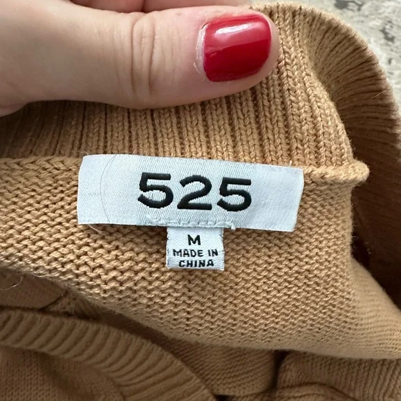 525 America Camel Tan Academia Sweater Vest Size Medium - Picture 3 of 3